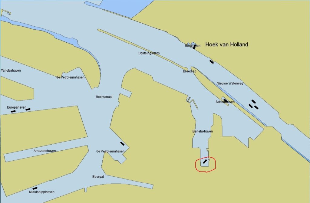 Rotterdam港の海図